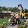 Разгрузка рулонного газона